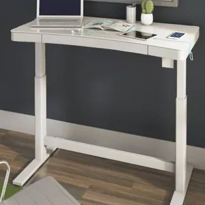 2ft x 4ft Adjustable Height Desk with White Top and Metal Frame