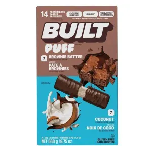 Built Puff Brownie Batter Protein Bars, Coconut Flavor, 10 Bars
