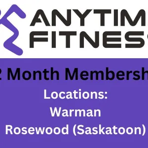 12-Month Basic  Membership from Anytime Fitness (Warman & Rosewood Locations ONLY) (Retail Value $830)
 UNRESERVED
