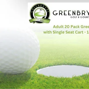 Adult (20) Pack Green Fee w/ Single Seat Cart - 12-Hole from Greenbryre Golf Club, Saskatoon (Retail Value $1,194.60)
 UNRESERVED