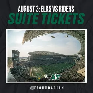 (2) Suite Tickets to the August 3 Elks VS Riders Game
 UNRESERVED