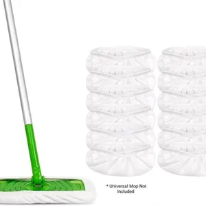 12 New KMAKII Reusable Microfiber Mop Pads, Washable Wet and Dry Cleaning Cloths for Hardwood and Surface Floors, Universal Mop Compatibility, 6 Per P