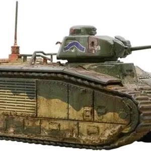 As-New Warlord Bolt Action Char B1 Bis Tank 1:56 Tabletop Miniatures - Plastic Paintable Miniature WWII Soldiers Set, Unpainted Table Top 28mm Militar