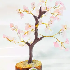 New ROSE QUARTZ Crystal Tree Bonsai Money Trees Aura Crystal Cleansing Reiki Healing Feng Shui Prosperity Stones & Crystals Positive Energy Gem Fi