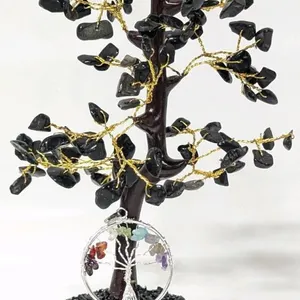 New BLACK TOURMALINE Crystal Tree Bonsai Money Trees Aura Crystal Cleansing Reiki Healing Feng Shui Prosperity Stones & Crystals Positive Energy G