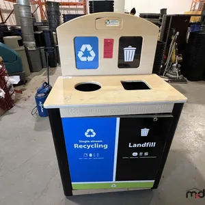 Wood-Top 2-Compartment Steel Disposal Bin
 UNRESERVED