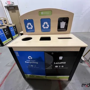 Wood-Top 3-Compartment Steel Disposal Bin
 UNRESERVED