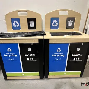(2) Wood-Top 2-Compartment Steel Disposal Bins
 UNRESERVED