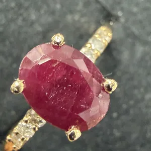 10K  (1.59G), RUBY (1.4CT)RING SIZE 5.5, DIAMONDS ACCENT, SUGGESTED RETAIL VALUE $2000
