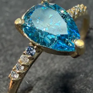 10K (1.51G), BLUE TOPAZ (1.12CT)RING SIZE 6, NATURAL DIAMOND( 0.06CT) APPRAISED INSURANCE VALUE $...