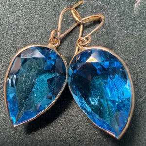 10K (3.05G), BLUE TOPAZ (12.5CT) EARRINGS APPRAISED INSURANCE VALUE $1125