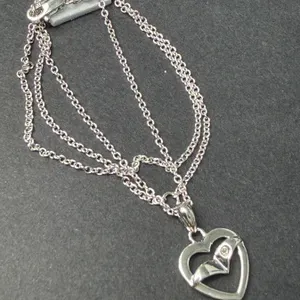 SILVER (2G), DIAMOND RHODIUM PLATED NECKLACE, SUGGESTED RETAIL VALUE $200