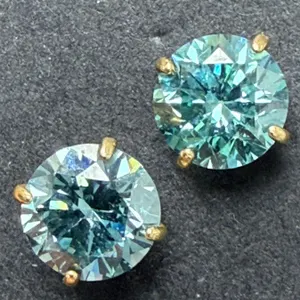 14K BLUE LAB DIAMOND EARRINGS (1.25CT) APPRAISED INSURANCE  VALUE $1140