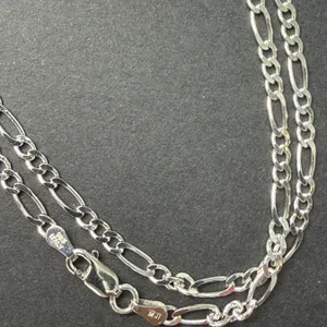 SILVER (7.5G)20" ITALIAN CHAIN, RHODIUM PLATED, SUGGESTED RETAIL VALUE $400