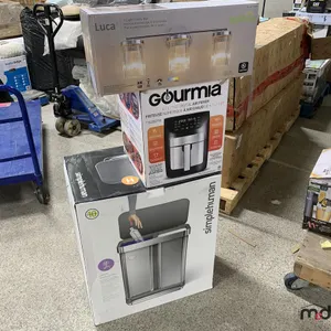 Gourmia Air Fryer, Lightica Wall Sconces, Simplehuman Twin-Bin Trash Can
 UNRESERVED