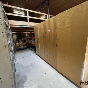 4-Door Wooden Cabinet w/ Shelving & (2) Metal Shelving Units
 UNRESERVED