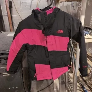North Face kids 7/8 black/pink coat