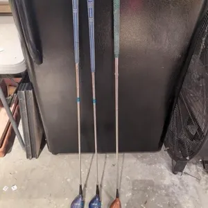 3 vintage wood clubs