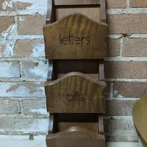 Vintage wood letter holder