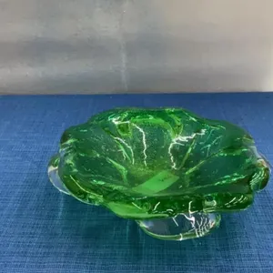 HEAVY GLASS GREEN DECOR PIECE