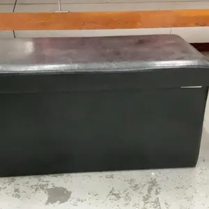 BLACK PADDED STORAGE BENCH