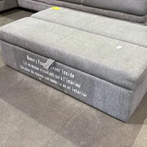 FABRIC OTTOMAN/PULL-OUT SINGLE SIZE MEMORY FOAM BED