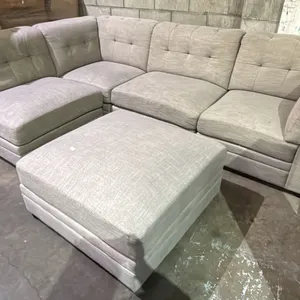 4-PC FABRIC SECTIONAL SOFA WITH OTTOMAN