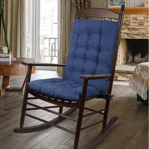 ELFJOY Extra Large Rocking Chair Cushion Thick Linen Chair Pads Back and Seat Cushion 2 Piece Set wi