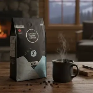 Kicking Horse Coffee Limited Edition Double Black Organic Whole Bean Coffee, 2.2 lb (1 kg) Dark Roas