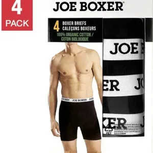 Joe Boxer 4-Pack Organic Cotton Boxer Briefs, Size M/M