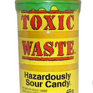 Toxic Waste Hazardously Sour Candy – Pack of 12 Drums, 48g Each
