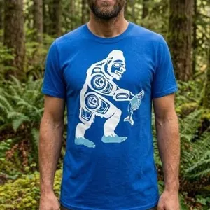 Blue Graphic T-Shirt by Native Northwest – Size Small