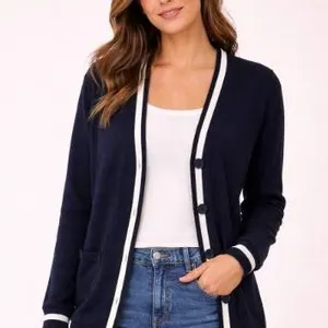 Gap Women’s Navy Cardigan Sweater, Size Small/Petite (S/P)