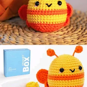 New ZZ00140 CROCHET BOX Crochet Kit for Beginners - Bee Crochet Kit, Learn to Crochet, All You Need In, Easy to Use Yarn, Videos, Instructions, Birthd