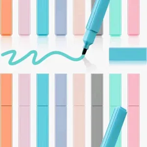2 New XSH Highlighters Pastel Pens Aesthetic Highlighters Cute Highlighter 8 Earthy Colors Each, No Bleed With Soft Tips for Marking, Graffiti, Journa