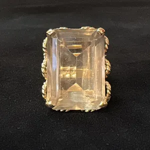 APPROX 14K LADIES RING SET WITH SMOKY QUARTZ (17.8G)