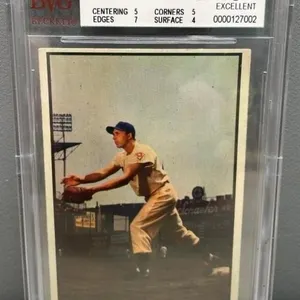 195e GRADED 5 Gil Hodges Bowman Colour Baseball