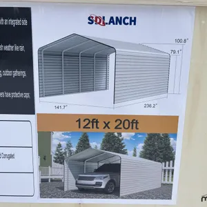 Abri d'auto entièrement fermé en acier 2025 Sdlanch SDLC1220 12'x20' (Crème)
 UNRESERVED