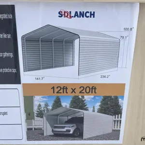Abri d'auto entièrement fermé en acier 2025 Sdlanch SDLC1220 12'x20' (Crème)
 UNRESERVED