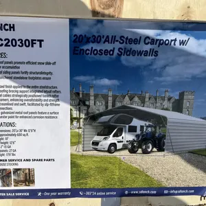 Abri d'auto tout acier 20'x30' Sdlanch SDLC2030FT 2025 avec parois latérales fermées
 UNRESERVED