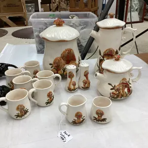VINTAGE CERAMIC “MUSHROOM” TEA + COFFEE SET