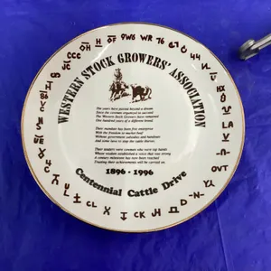 WESTERN STOCK GROWERS ASSOC. CENTENNIAL CATTLE DRIVE PLATE