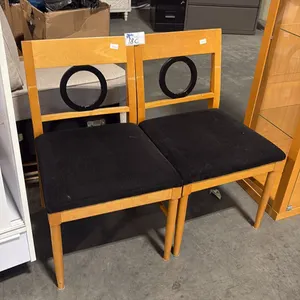 2 BLACK UPHOLSTERED SEAT DINNING CHAIRS