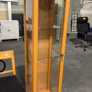 MAPLE DISPLAY CABINET W/ KEY 66" IN HEIGHT