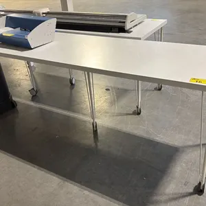 WHITE 78" X 24" MOBILE TABLE