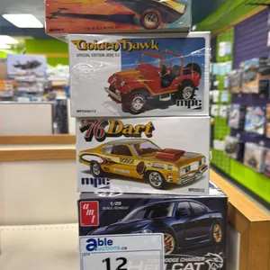 (5) ASSORTED MODEL CARS INCLUDING; MPC GOLDEN HAWK SPECIAL EDITION JEEP, 1976 DART, AMI DODGE