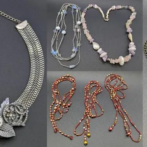 Vintage Necklaces Up To 72" Long Incl 3 Beaded Wrap Necklaces, Polished Semi-Precious Stones & Freshwater Pearls, Crystal + Rhinestone Line Bracel