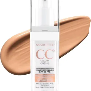 [EXP 2027] New MARCELLE CC Cream SPF 35, Medium to Dark, Complete Correction, Tinted Moisturizer, Non-Comedogenic, Perfume-Free, Paraben-Free, Oil-Fre