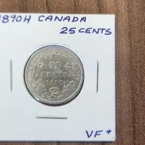 1890H Canada Silver 25 Cent Coin 
 UNRESERVED