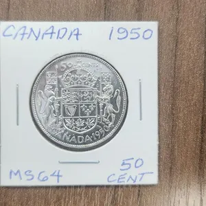 1950 Canada Silver 50 Cent Coin 
 UNRESERVED